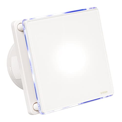 STERR Bianco Aspiratore Bagno 100 mm com LED Ventilatore Da Bagno Silenzioso - Ventilatore Da Bagno Moderno - Ventilatore Da Bagno 100 mm
