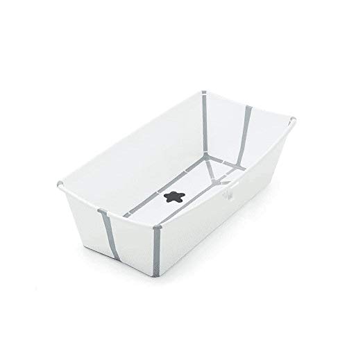 STOKKE Flexi Bath XL│Versione grande della vasca da bagno pieghevole per bambini│vaschetta portatile adatta per bambini da 0 mesi fino ai 6 anni│Colore: White