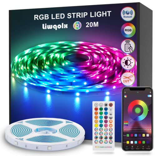 Striscia LED 20 Metri, Bluetooth RGB Smart Strisce LED 20M con Tele...