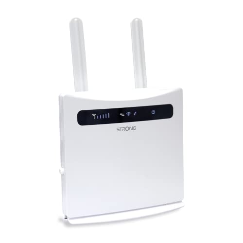 STRONG Router Wi-Fi 300 4G LTE - Velocità Connessione 4G 150 Mbit s e Wi-Fi fino a 300 Mbit s, 2 Adattatori Sim, 4 Porte Ethernet LAN, 2 Antenne Removibili, Compatibile con Qualsiasi Operatore