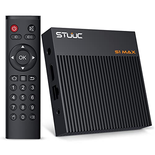 STUUC Android 11.0 TV Box S1 MAX 4G RAM 64G ROM, CPU Amlogic S905X4 64bit, 1000M LAN Wi-Fi 2.4 5G BT4.0, TV box android SPDIF Dolby H.265 8K HDR Box TV android