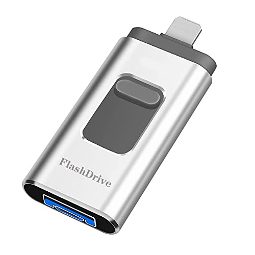 Sundeau Chiavetta USB 64G, chiavetta esterna per i-Phone i-Pad Photo Stick Flash Drive memoria esterna adatta per qualsiasi modello di computer, telefono cellulare, tablet (argento)