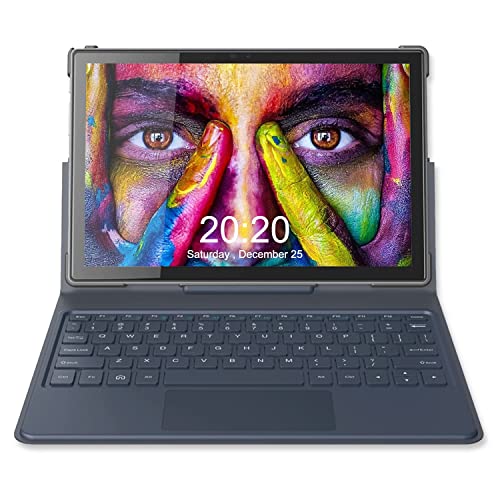 Tablet Pc, tablet Veidoo 2 in 1, 4 GB di RAM, 64 GB di spazio di archiviazione, processore Octa Core, doppia scheda SIM WiFi 5G 4G LTE, computer tablet Android da 10 pollici con tastiera (grigio)