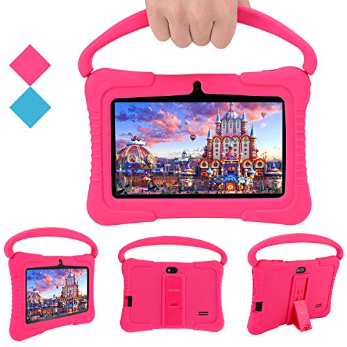 Tablet per Bambini, Veidoo Premium 7 Pollici Android Tablet PC, 1GB 16GB, Safety Eye Protection Screen, Parental Control APP Preinstallato, Best Gifts per Bambini (Rosa)