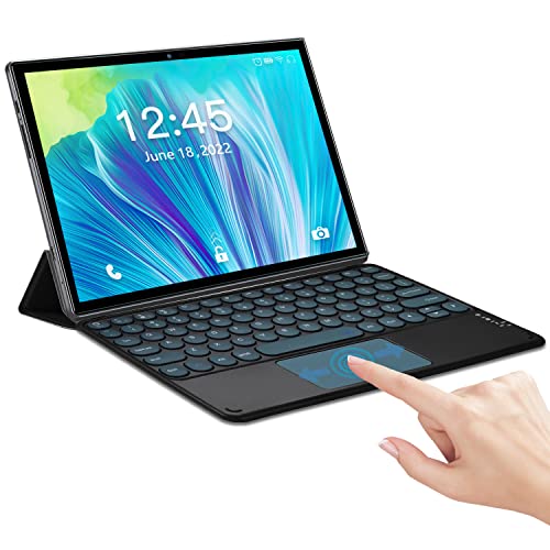 Tablet10.1 pollici Android 11, 8-Core, GMS, 5G WiFi 4G LTE Dual SIM, 6GB RAM 64GB   512GB ROM Espansione, Tablet PC Con Cas e Tastiera, GPS OTG Type-C (Grigio)