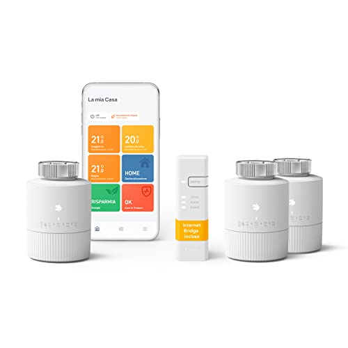 tado° BASIC Wifi Kit Base V3+ – Termostato smart digitale, incl. 3 valvole termostatiche wireless – Controllo digitale tramite app – Installazione facile – Compatibile con Alexa, Siri e Google