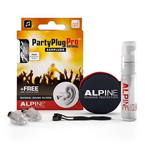 Tappi PartyPlug Pro Alpine – Goditi le feste, i festival e i concerti in sicurezza – filtri piatti –ipoallergenico e confortevole – tappi riutilizzabili