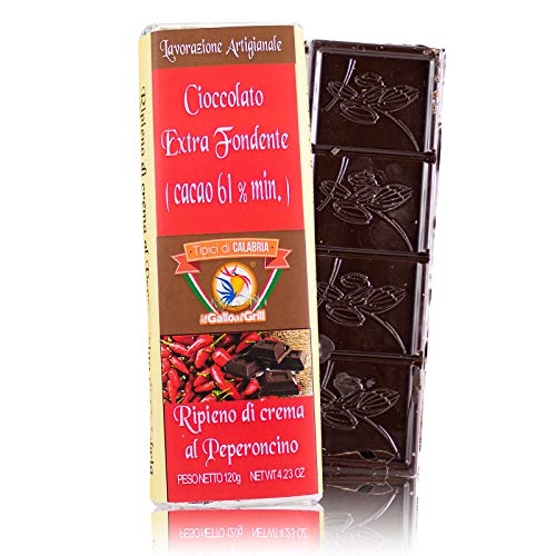 Tavoletta cioccolato extra fondente ripiena con crema di peperoncino Calabrese - 100g