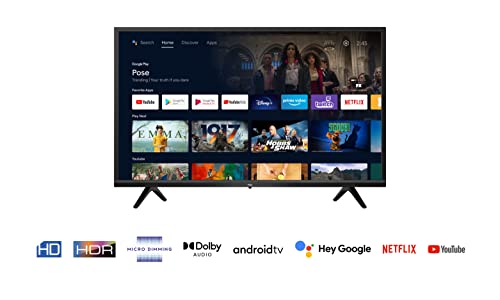 TCL 32S5209 Smart TV 32” HD Con Android TV, HDR & Micro Dimming, ...