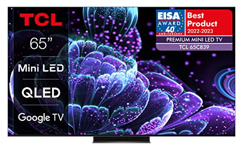 TCL 65C839 TV 65” QLED Mini LED, 4K Ultra HD HDR, Pannello 144Hz, Google TV, Dolby Vision e Atmos
