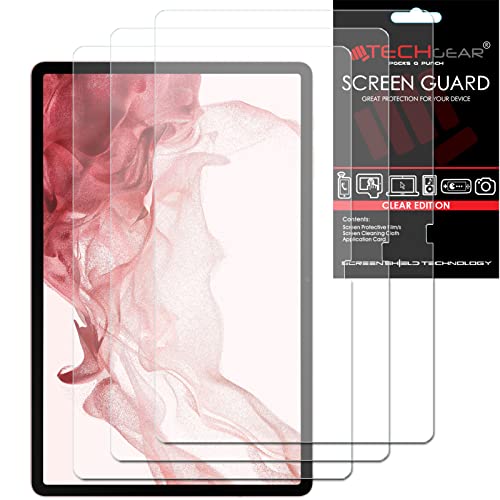 TECHGEAR [3 Pezzi Galaxy Tab S8 Plus 12.4  Proteggi Schermo (SM-X800   SM-X806) - Pellicole Protettive [Ultra Chiaro] [Senza Bolle] Designata per Samsung Galaxy Tab S8 Plus 12.4 