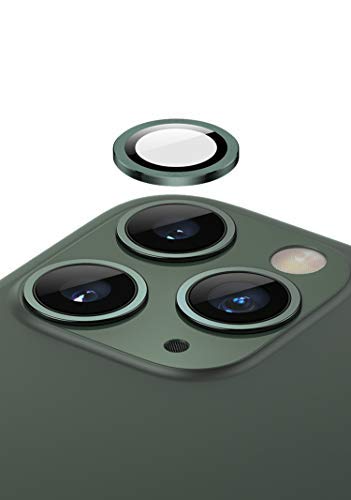 TECHKUN - Pellicola Protettiva in Vetro temprato per Fotocamera per iPhone 11 PRO iPhone 11 PRO Max(6,5 Pollici), 3 Pezzi, per iPhone 11 PRO iPhone 11 PRO Max, Colore: Verde Mezzanotte