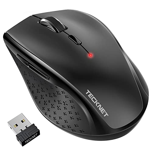 TECKNET Mouse Wireless, 3200 DPI Mouse Senza Fili con 6 Livelli Regolabili, 30 Mesi Durata Batteria con Ricevitore USB, 6 Pulsanti per Windows Mac Linux