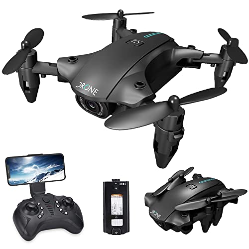 Teeggi Mini Drone con Telecamera HD, Controllo del Telefono Cellulare, Flip 3D, Mantenimento Dell altitudine, Modalità Senza Testa,Adatto a Principianti e Bambini