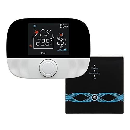 Termostato Wifi a Batteria USB,RF Gas Boiler Termostato con Ricevitore, Termostato Intelligente da 0,5 °C, Compatibile con Google Home e Alexa