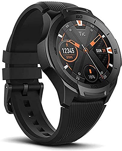 TicWatch S2 Smartwatch sportivo Wear OS by Google, Impermeabile 5 ATM, GPS integrato, Cardiofrequenzimetro, Musica, Compatibile con Android e iOS, Nero, Display 1.39  AMOLED