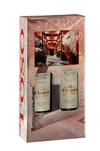Toso S.p.a Toso S.P.A Confezione Vino Rosso Dolcetto D Alba Doc, Vino Rosso Barbera D Asti Docg, Piemonte, 2 Bottiglie, 2 X 750Ml - 1500 ml