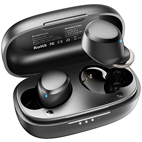 TOZO A1 Mini Wireless Auricolari Bluetooth 5.3 in Ear Cuffie leggere Microfono incorporato Cuffie con connessione a lunga distanza Immersive Premium Sound (Compatibili per l orecchio piccolo), Nero