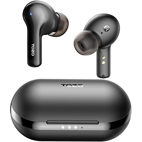 TOZO A2 Mini Wireless Auricolari Bluetooth 5.3 In Ear Cuffie Leggere Microfono Incorporato, IPX5 Impermeabile, Suono Premium Auricolare Con Connessione A Lunga Distanza,Nero