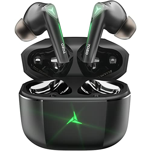 TOZO G1 Auricolari Bluetooth Gaming con Microfono In-Ear Cuffie Bluetooth con Gioco Musica Modi Respirazione leggera e Latenza ultra bassa di 45ms disegnato specialmente per Gaming Nero