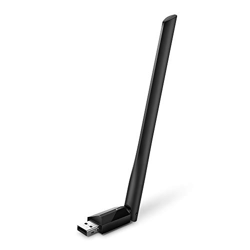 TP-LINK AC600 Dongle Wi-Fi USB ad alto guadagno, adattatore Wi-Fi dual band con antenna 5dBi per PC   desktop   laptop, supporta Windows 10   8.1   8 7   XP, Mac OS X 10.9-10.14 (Archer T2U Plus )