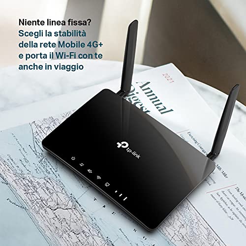 TP-Link Archer MR500 Router 4G+ Cat6 300Mbps, Wi-Fi AC1200 Dual Ban...