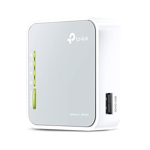 Tp-Link Tl-Mr3020 3G 4G Router Wi-Fi Portatile Wireless 300Mbps, Porta Usb 2.0, Bianco, ‎7.37 x 2.29 x 6.6 cm; 60 grammi