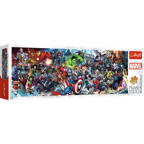Trefl Avengers Other 1000 Elementi, Unisciti all Universo Marvel, Panorama, Qualità Premium, per adulti e Bambini dai 12 anni in su Puzzle, Colore, 29047