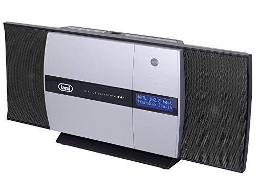 Trevi HCV 10D35 DAB Sistema Hi-Fi con Ricevitore Digitale DAB   DAB+, Mp3, CD, USB, Bluetooth, Sportello CD Motorizzato, Installazione a Tavolo o Parete