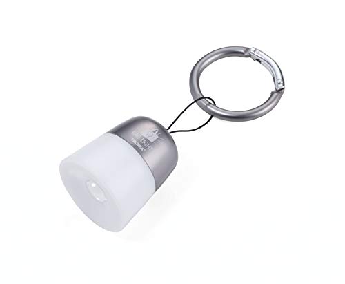 TROIKA - Torcia tascabile e ciondolo per borsa, con cordino, torcia a LED (luce bianca), accensione e spegnimento: tira la lampada, moschettone, plastica, metallo, titanio