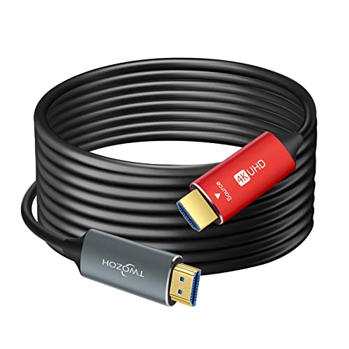 Twozoh Cavo HDMI Fibra Ottica 50M, 4K Cavi della fibra HDMI Supporto 4K@60Hz 18Gbps