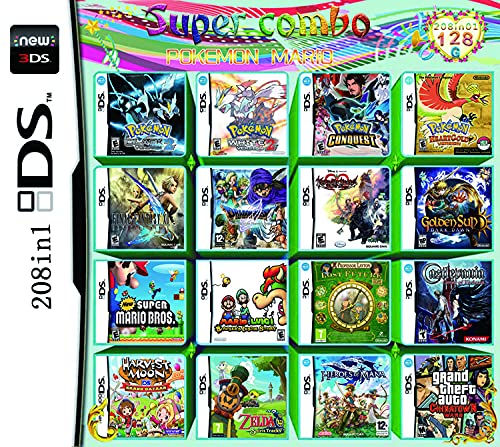 UGU 208 in 1 Gioco NDS Game Pack Card DS Giochi Super Combo con NDS 2DS Nuovo 3DS NDSI XL