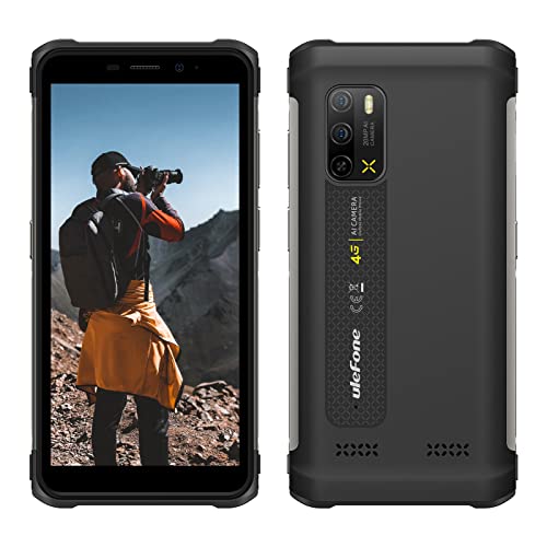 Ulefone Rugged Smartphone Armor X10 Pro, Cellulari Resistente 4G Dual SIM 64GB ROM, Fotocamera 20MP, Display 5.45 Pollici, Telefono Indistruttibile IP68 69K, Batteria 5180mAh, Android 11, NFC- Nero