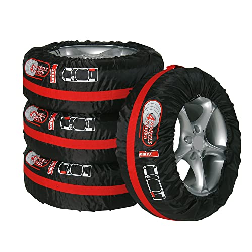 Unitec 75555 - Set borse porta gomme con tracolla, Per pneumatici auto da 33 cm (13 ) a 46 cm (18 ), 4 pezzi