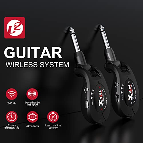 Upgrade Xvive U2 Guitar Wireless System Ricaricabile 2.4GHz Digital...