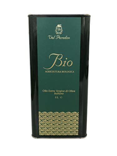 Val Paradiso Olio Extravergine di Oliva Italiano Biologico, Certificato Biologico ICEA, Olio di Oliva Extravergine, 100% Italiano, Estratto a Freddo (Latta da 5 litri)