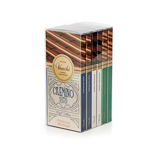 Venchi - Kit di 6 Tavolette di Cioccolato Cremino Miste - Cremino 1878, Fondente e Pistacchio, 660g - Senza Glutine