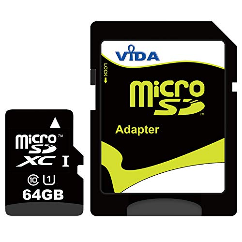 Vida IT 64GB Scheda di Memoria Micro SDXC per Samsung Galaxy S20 S10 A21S A20e M31 J3 J5 S20 FE Cellulare, Tablet PC, Smartphone, UHS-1 Alta Velocità Classe 10