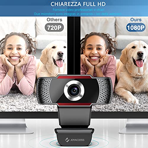 Webcam PC con Microfono, Full HD 1080P USB Webcam, Webcam PC con Vi...