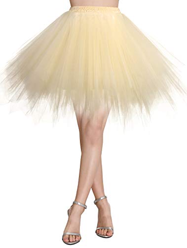 Wedtrend Donna Balletti Danza Tutu Gonna Annata di 50 Cocktail Swing Principessa Sottogonna Tulle WTC10036Champagne S