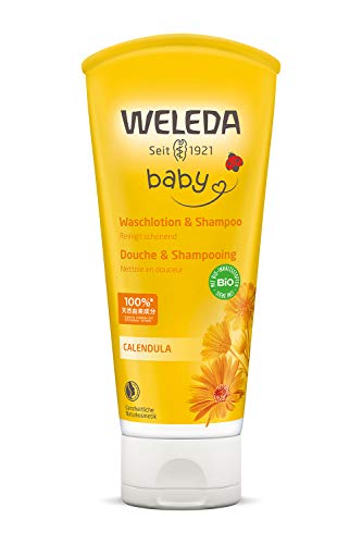 Weleda Baby Babywash Corpo&Capelli Calendula, docciaschiuma 2in1 per la detersione dei più piccoli, formula extra-delicata (1x200ml)