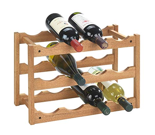 WENKO Scaffale porta bottiglie di vino Norway, scaffale legno per v...