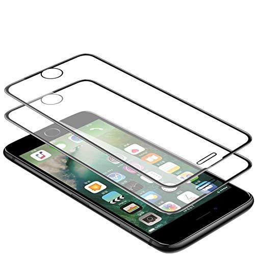 WEOFUN 3D Vetro Temperato per iPhone 6 6s 7 8 [2 Pezzi],Pellicola Protettiva Compatibile con iPhone 6,iPhone 6S,iPhone 7,iPhone 8 [Durezza 9H,Anti-Scratch,Anti-Impronte, Facile da Pulire]-Nero