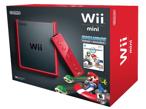 Wii Mini - Console, Black Red con Mario Kart Wii [Bundle]