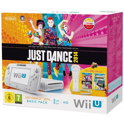 Wii U - Console 8 Gb, Bianco con Barra Sensore, Just Dance 2014 e Nintendo Land [Bundle]