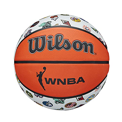 Wilson Pallone da Basket WNBA ALL TEAM, Utilizzo Outdoor, Gomma, Misura: 6, Marrone Bianco