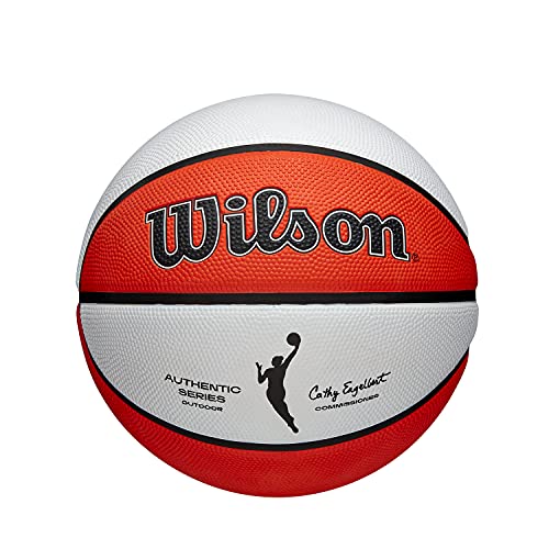 Wilson Pallone da Basket WNBA AUTHENTIC SERIES, Utilizzo Outdoor, Gomma Tackskin, Misura: 6, Marrone Bianco