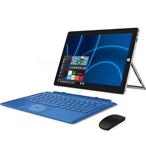 Windows Tablet 10 Pollici con Tastiera, Windows 10 Home Computer Portatile, 4 GB RAM + 64 GB ROM   2 TB, Intel Celeron N4020 2,8 GHz, FHD IPS Touchscreen, 5G & 2.4G WiFi, Mini-HDMI, USB 3.0, GPS