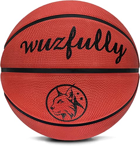 Wuzfully Pallone da Basket Taglia 5 per Bambini Outdoor Pallone da Basket Adulto Color Marrone