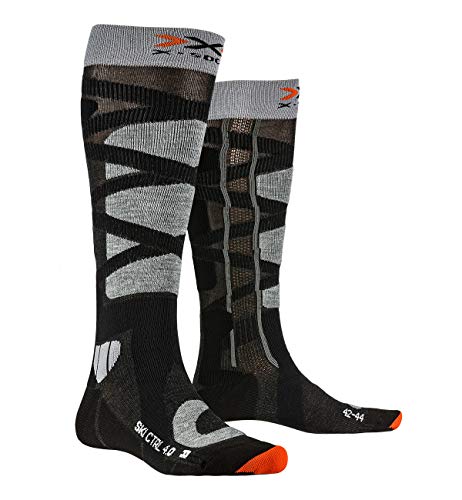 X-Socks Ski Control 4.0, Calzini Unisex-Adulto, Anthracite Melange Stone Grey Melange, 42-44